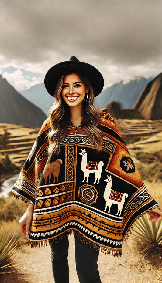 Handmade Peruvian Alpaca Wool Poncho