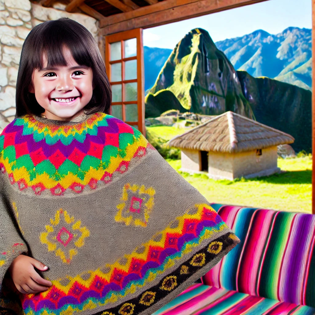 Llama Hugs Kids’ Alpaca Wool Poncho